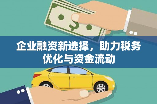 武侯企业融资新选择，助力税务优化与资金流动
