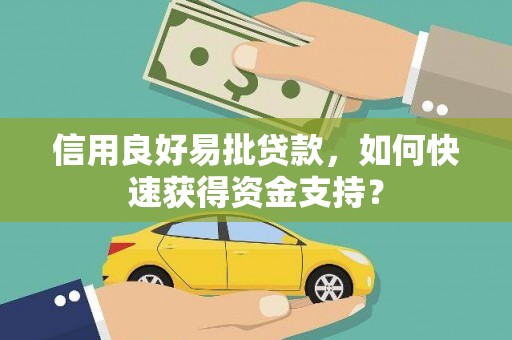 武侯信用良好易批贷款，如何快速获得资金支持？