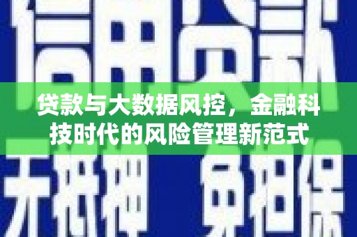 武侯贷款与大数据风控，金融科技时代的风险管理新范式