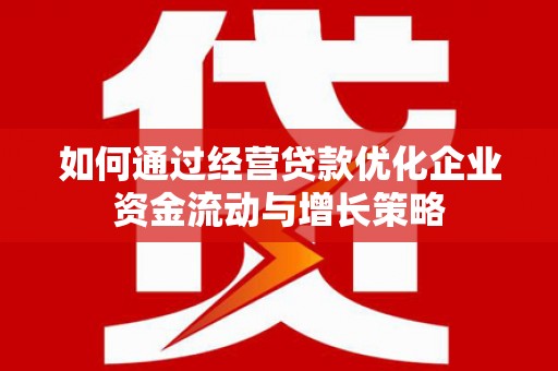 武侯如何通过经营贷款优化企业资金流动与增长策略