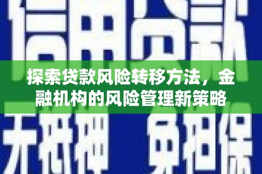 武侯探索贷款风险转移方法，金融机构的风险管理新策略