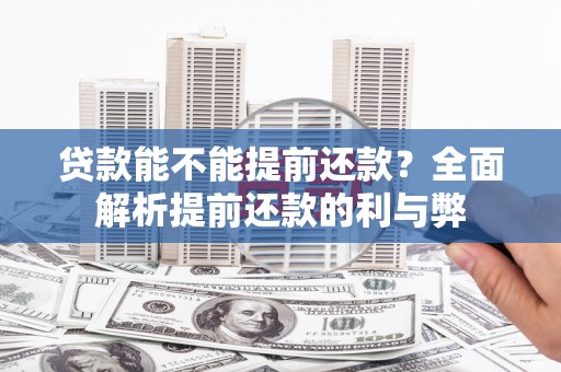 武侯贷款能不能提前还款？全面解析提前还款的利与弊