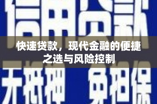 武侯快速贷款，现代金融的便捷之选与风险控制