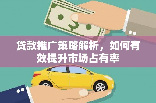 武侯贷款推广策略解析，如何有效提升市场占有率