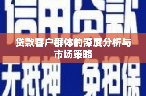 武侯贷款客户群体的深度分析与市场策略