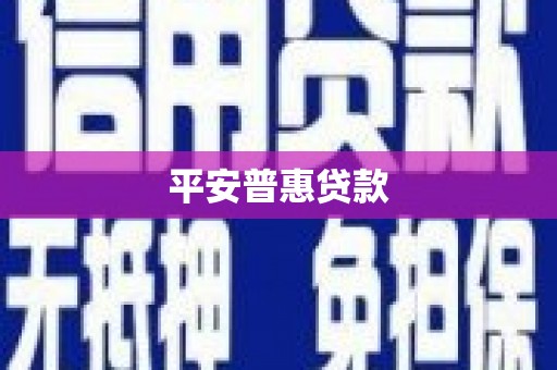 武侯平安普惠贷款