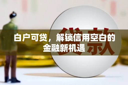 武侯白户可贷，解锁信用空白的金融新机遇