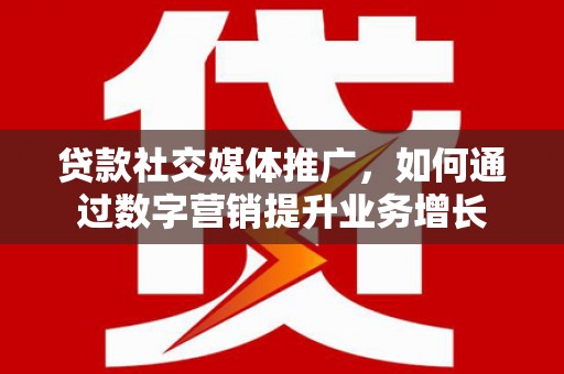 武侯贷款社交媒体推广，如何通过数字营销提升业务增长