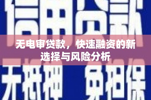 武侯无电审贷款，快速融资的新选择与风险分析