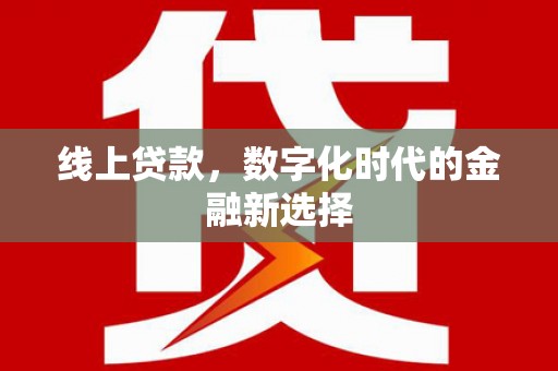 武侯线上贷款，数字化时代的金融新选择