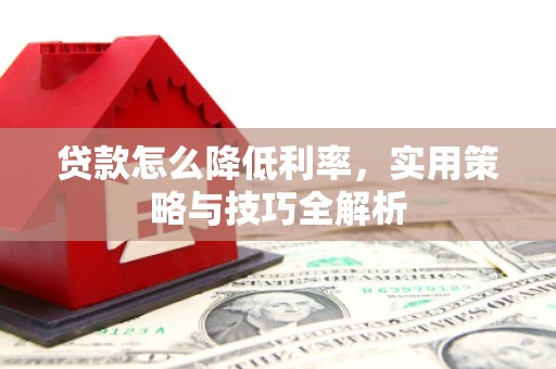 武侯贷款怎么降低利率，实用策略与技巧全解析